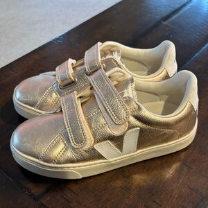 Veja Gold Kids Sneakers with Velcro